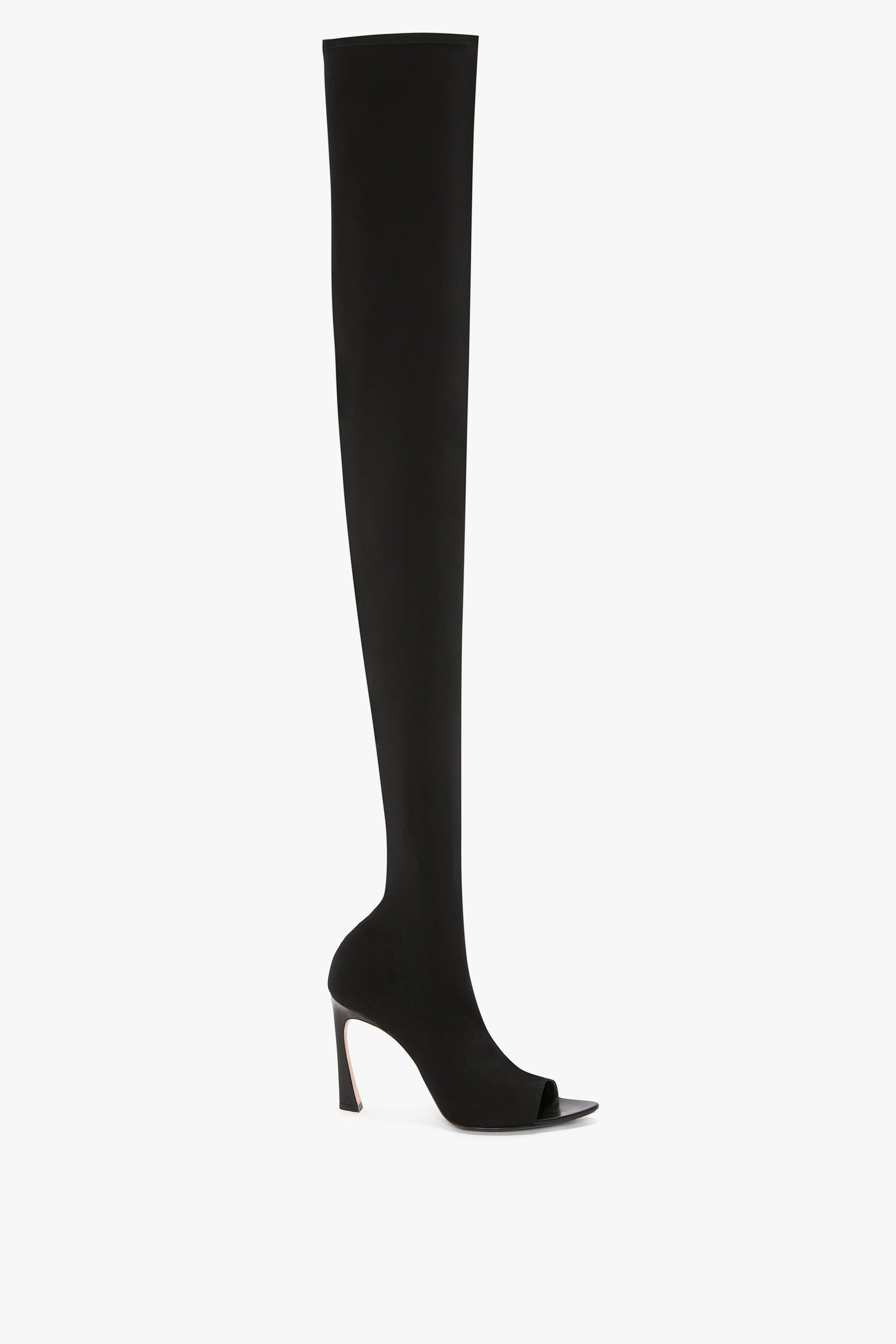 Peep Toe Stretch Jersey Boot In Black Victoria Beckham UK