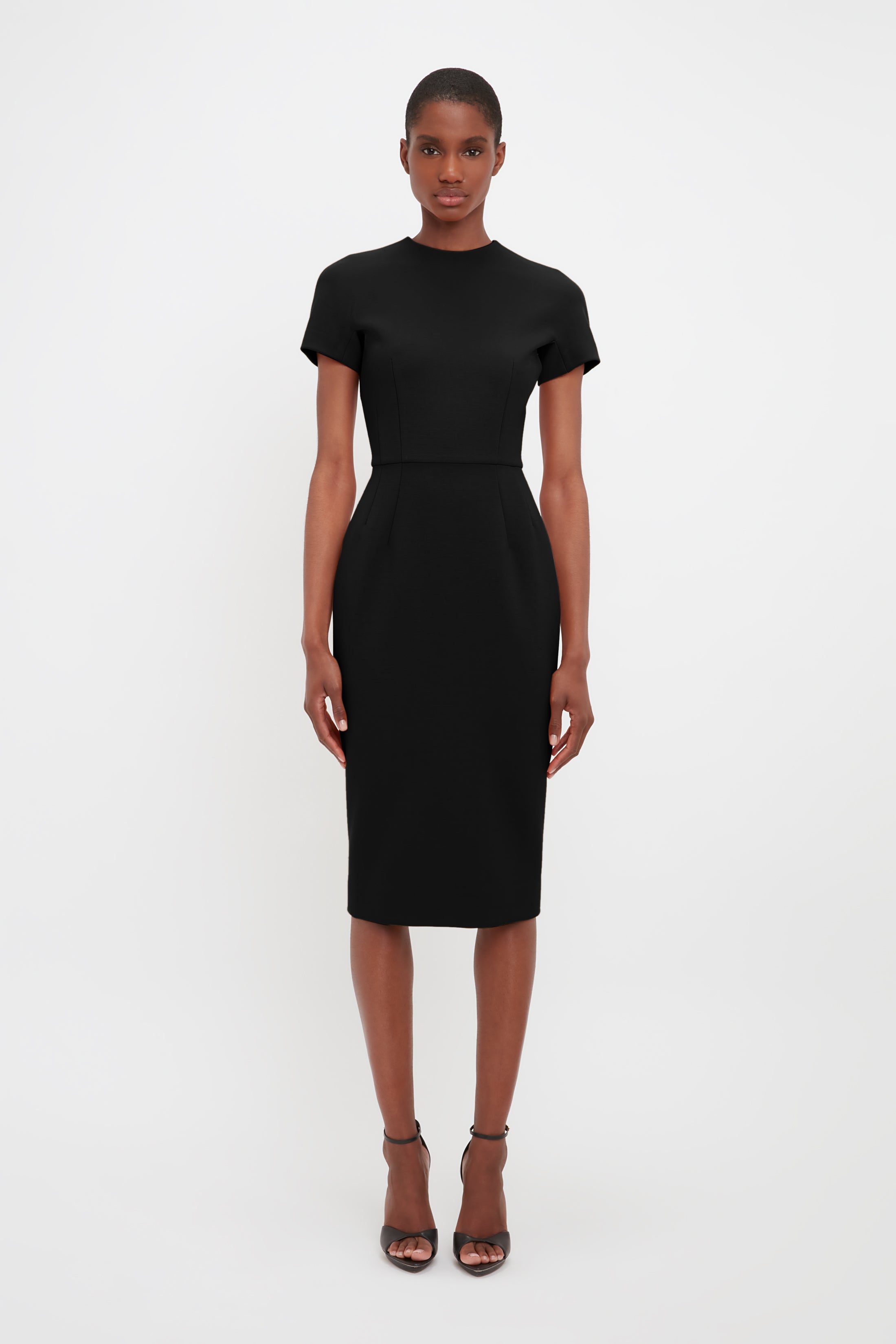 Fitted T Shirt Dress In Black Victoria Beckham UK