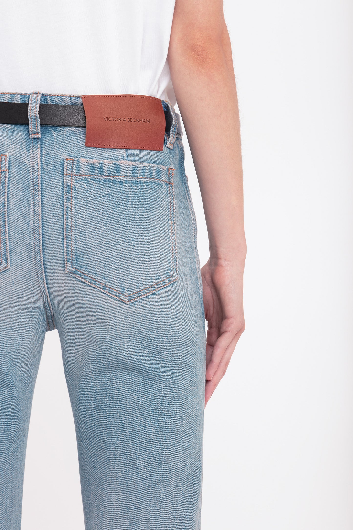 Cropped Kick Alina High Waisted Jean In Pale Blue Wash