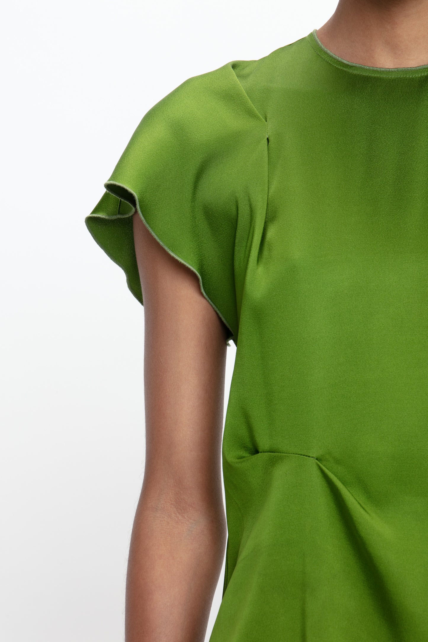 Draped Pleat Detail Top In Algae