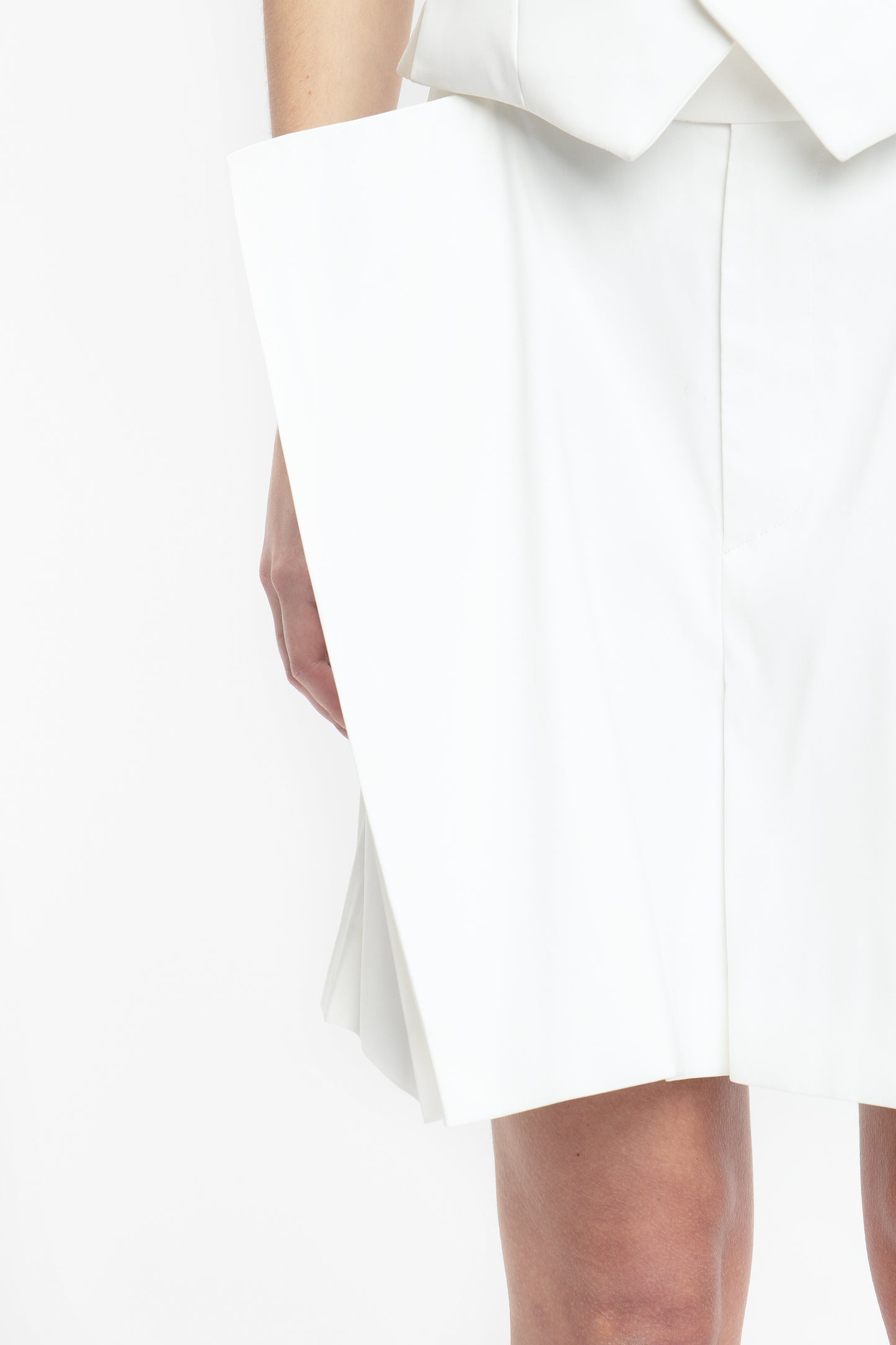 Pleat Detail Culotte In Ivory