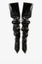 A pair of Thigh High Pointy Boot in Black Patent by Victoria Beckham, offering a sophisticated finishing touch.