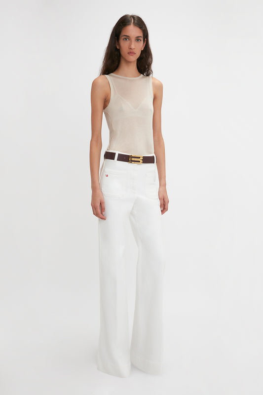 Alina High Waisted Jean In Washed White