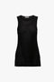 A **Lightweight Tank Top in Black** from **Victoria Beckham**, with a round neckline and slightly sheer material, perfect for any occasion.