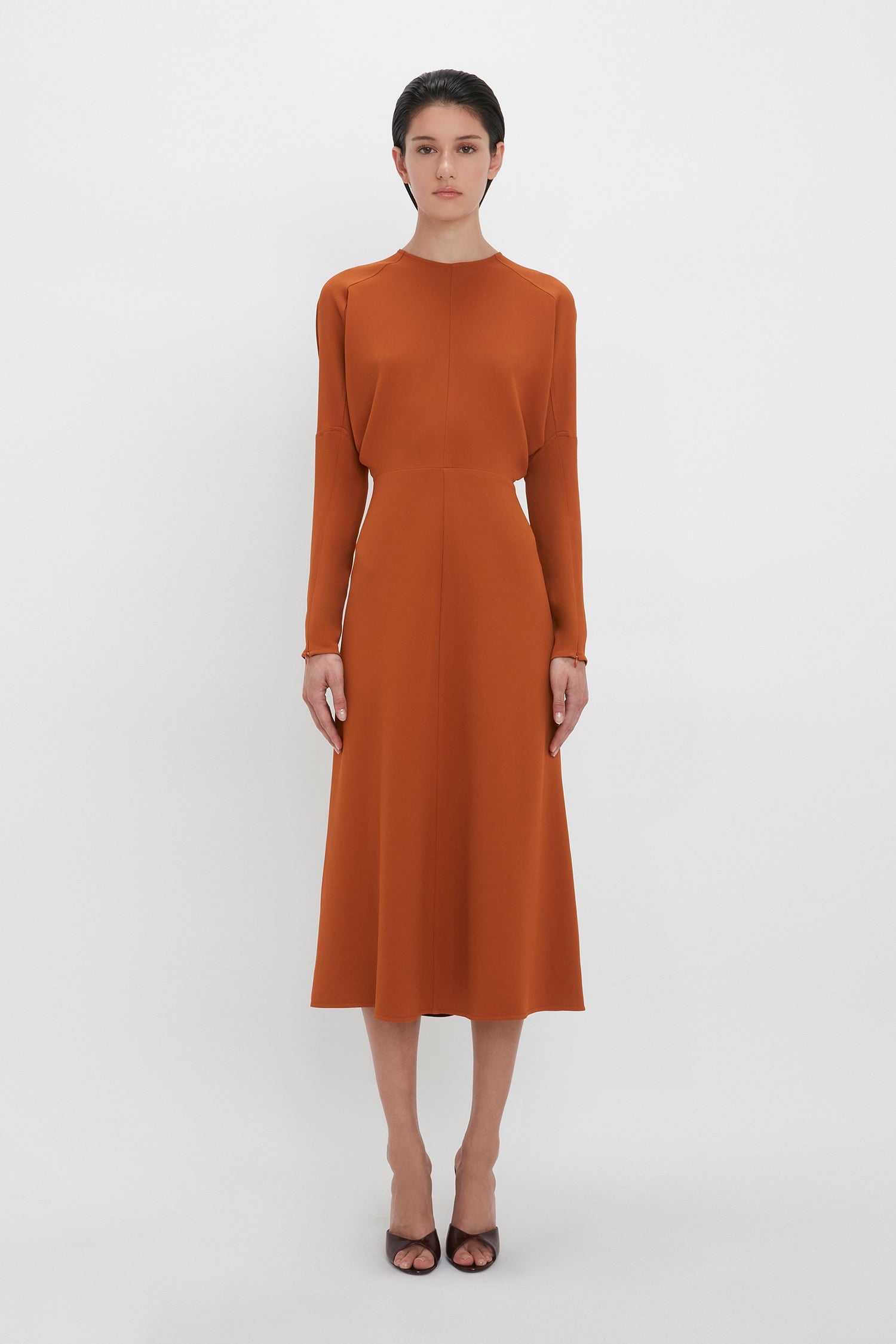 Dolman Midi Dress In Russet Victoria Beckham UK