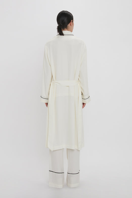 Pyjama Robe In Ivory Monogram