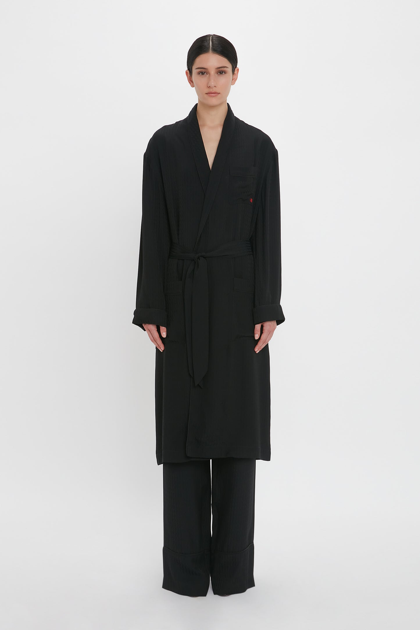 Pyjama Robe In Black Monogram