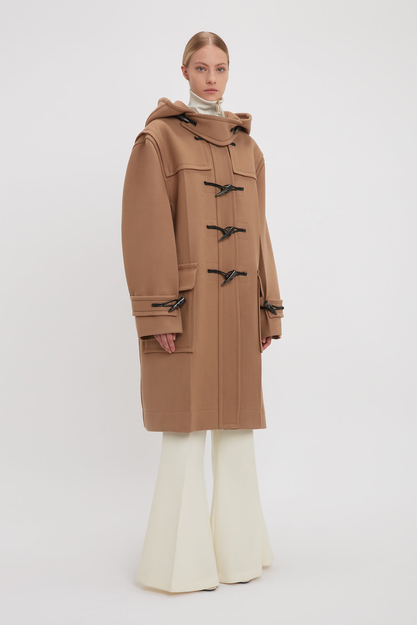 Oversized Duffle Coat In Camel