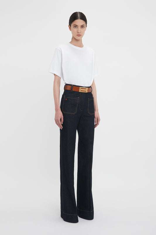 Alina High Waisted Jean In Dark Indigo Rinse