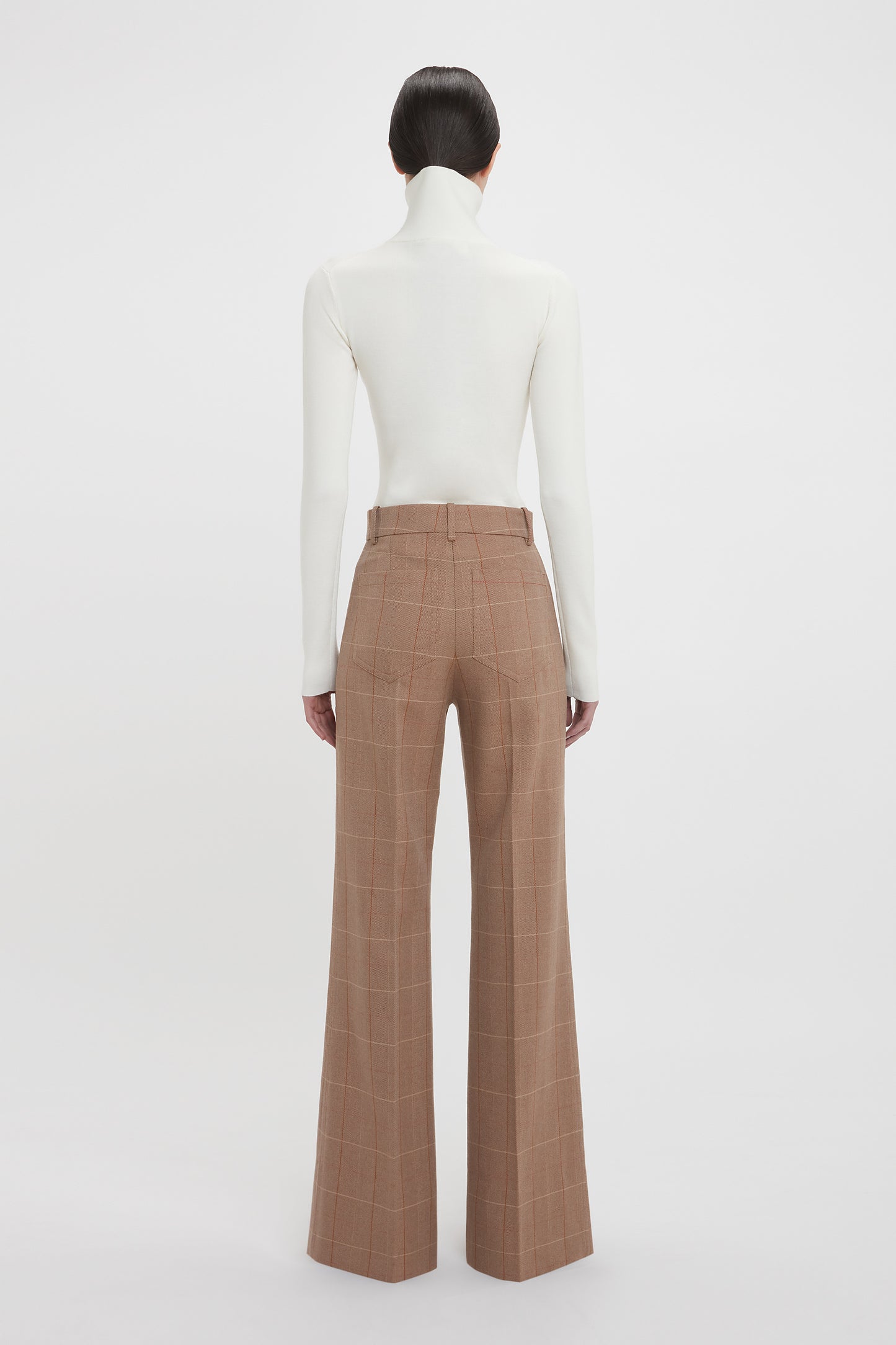 Alina Tailored Trouser In Camel-Multi Check