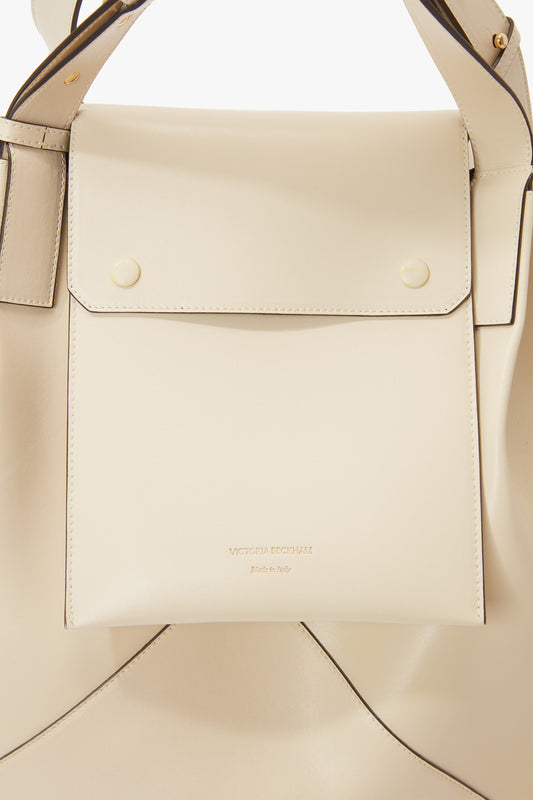 W11 Medium Tote Bag in Ivory Leather