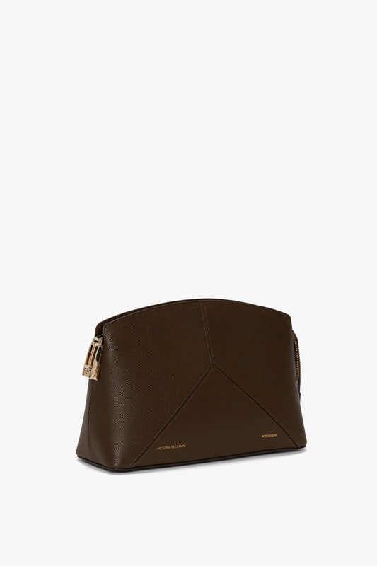 Victoria Clutch Bag In Khaki Grained Leather