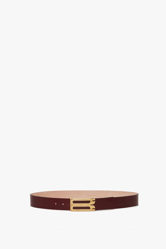 Jumbo Frame Belt In Burgundy Glossed Leather