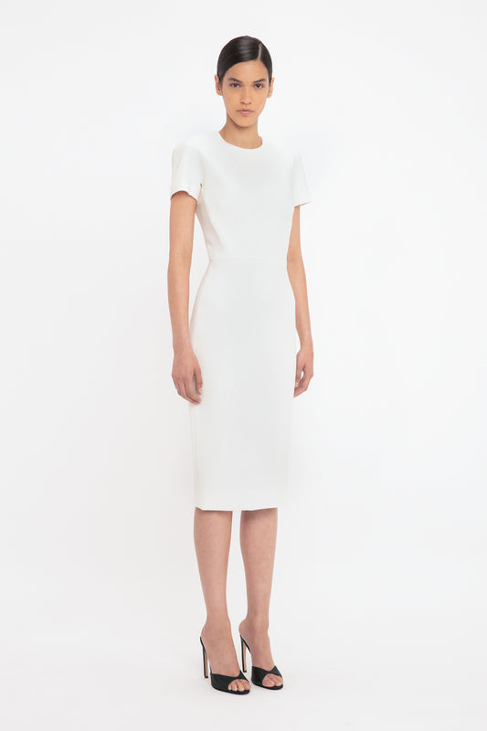 Fitted T-Shirt Dress In Ivory