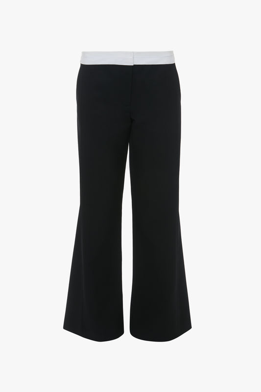 Exposed Waistband Trouser In Black