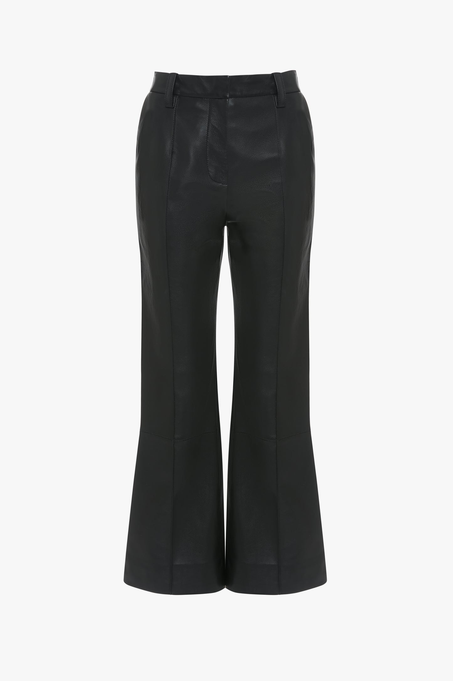 Alina High Waisted Trouser In Soft Black Leather