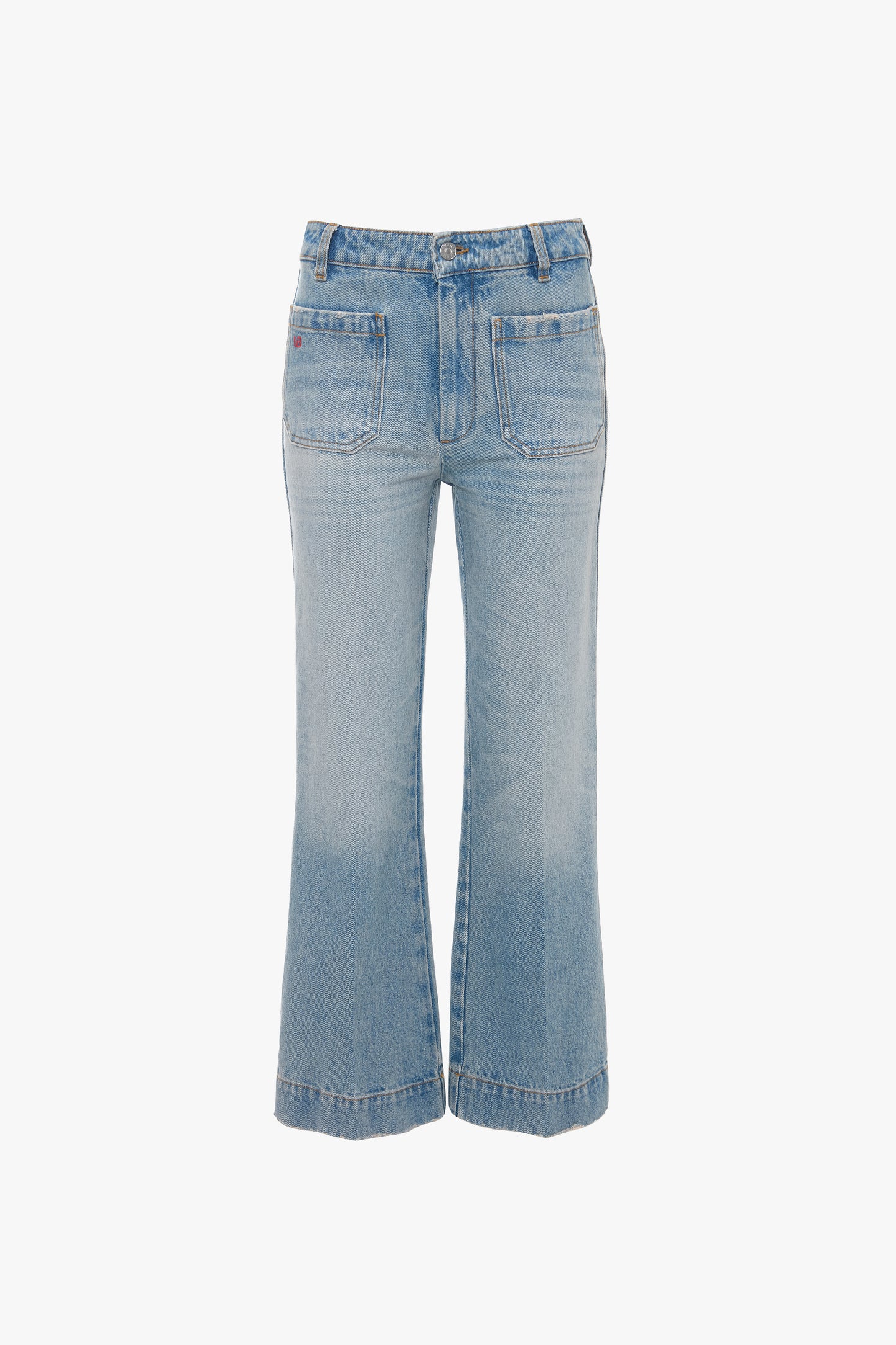 Cropped Kick Alina High Waisted Jean In Pale Blue Wash