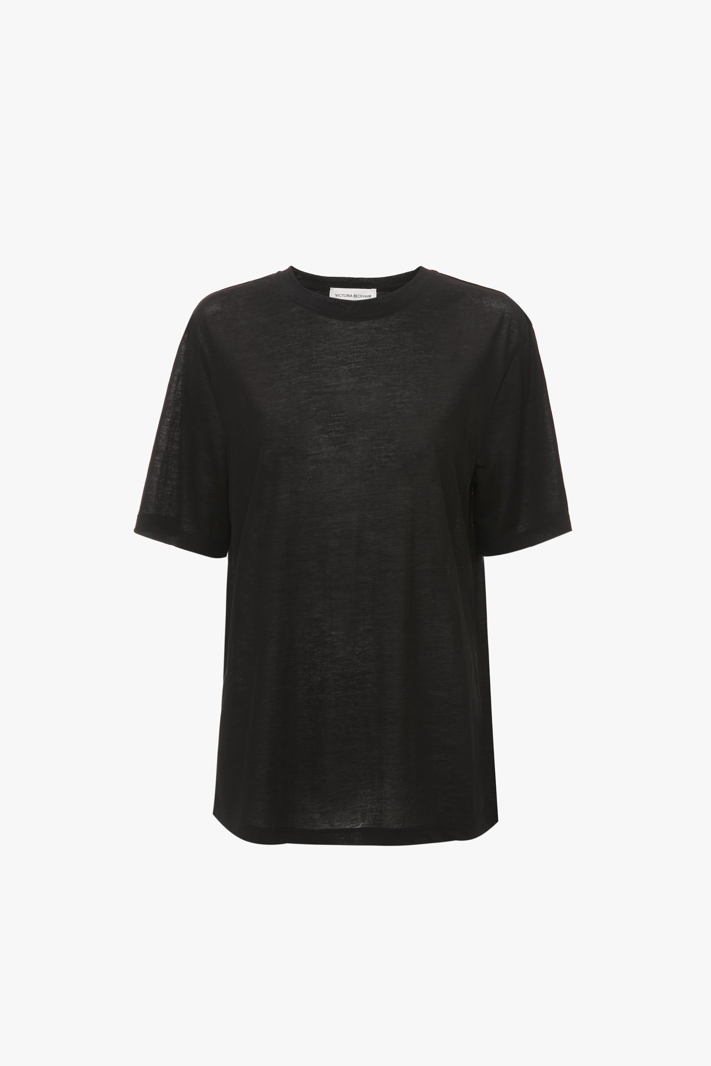 Classic Cotton Crepe T-Shirt In Black