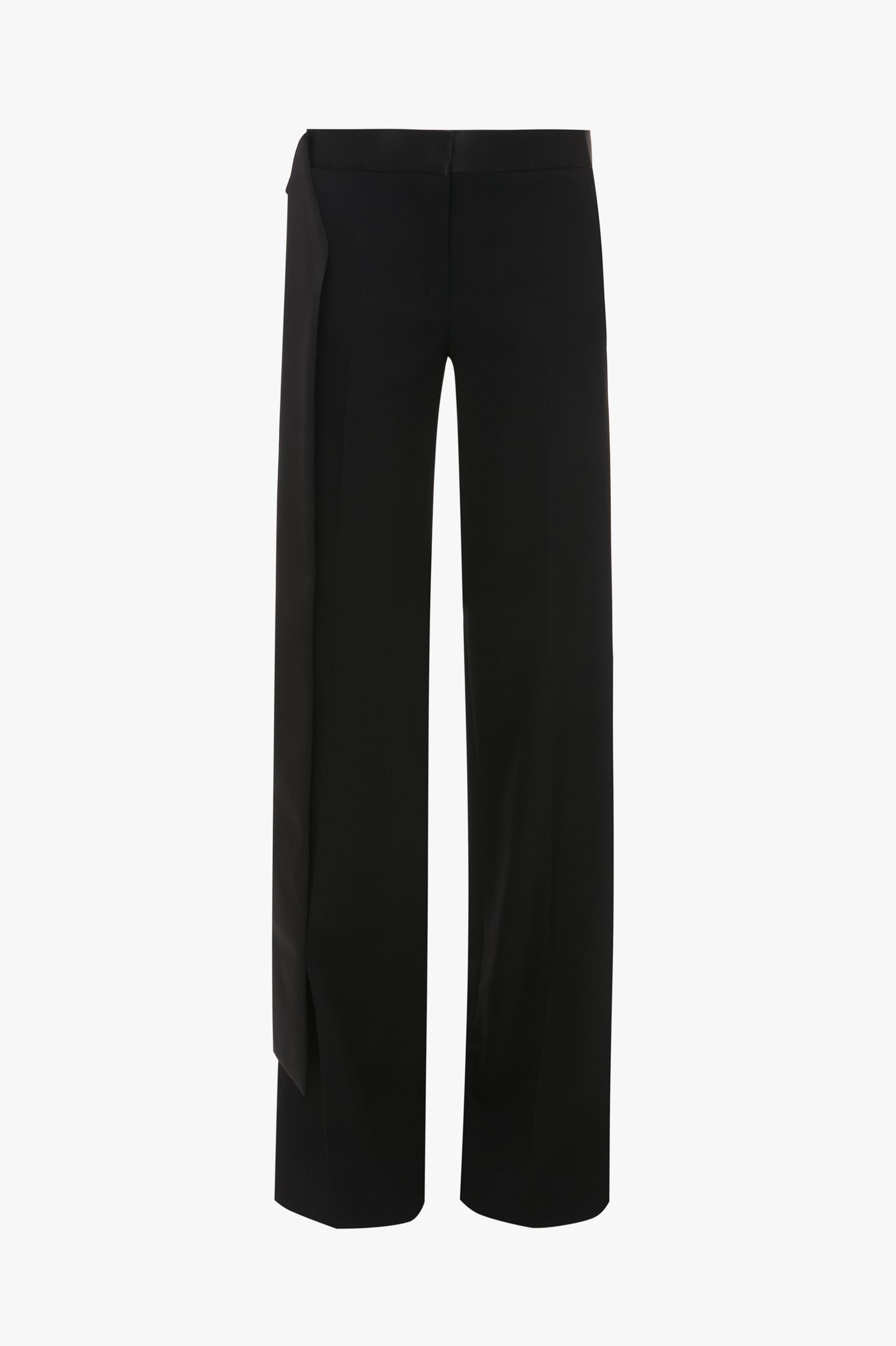 Satin Waistband Trouser In Black