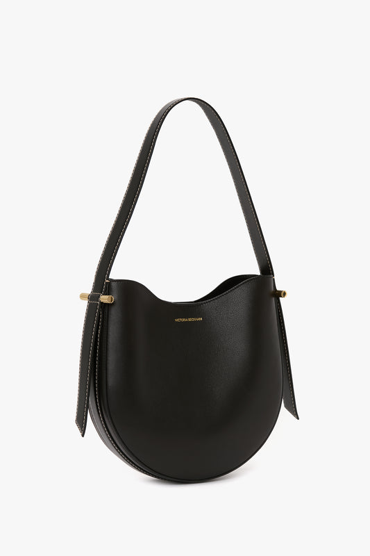 Dia Medium Hobo Bag In Black Smooth Leather