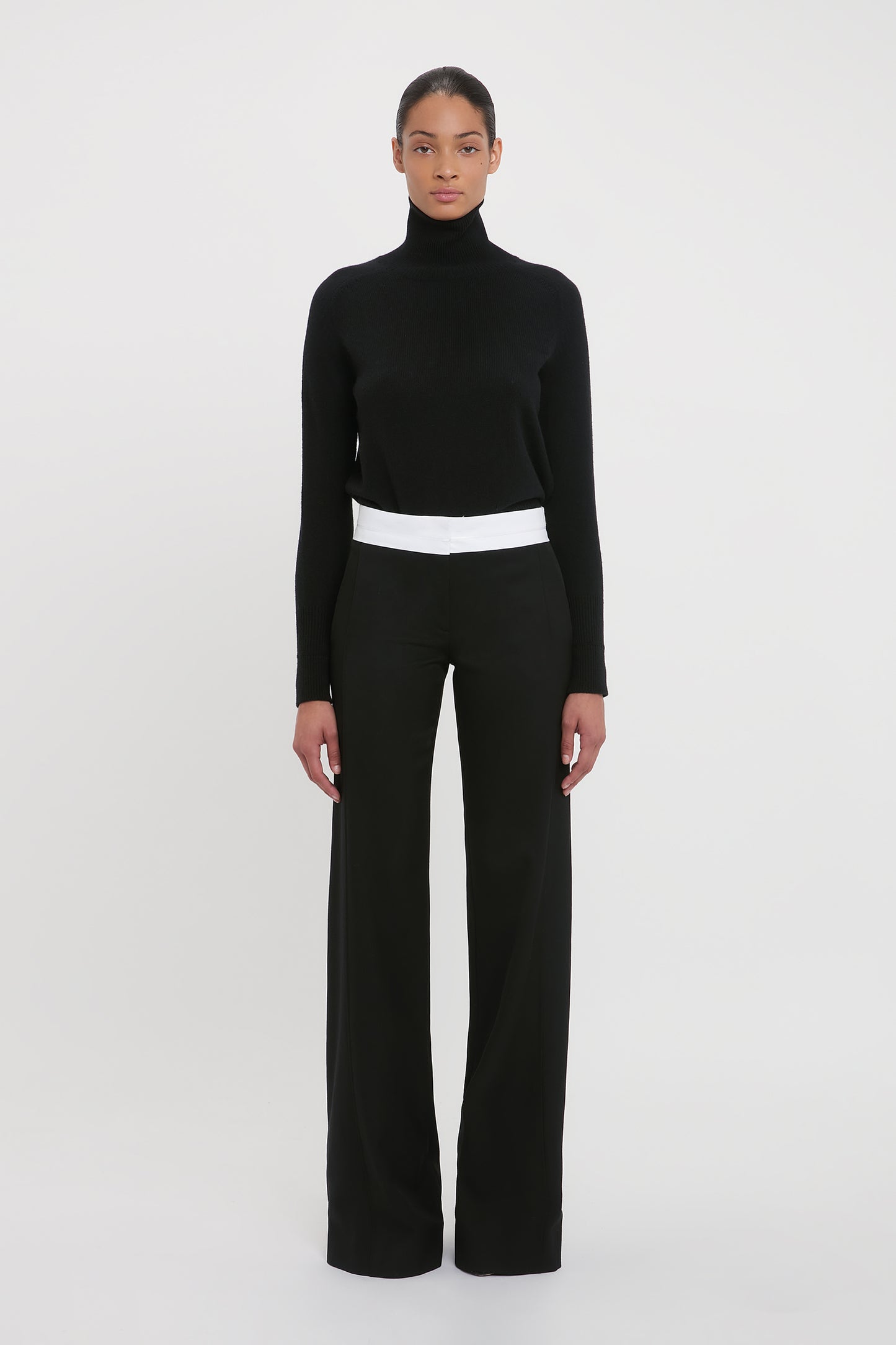 Polo Neck Jumper In Black