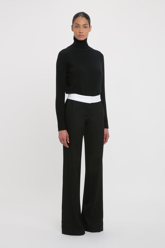 Polo Neck Jumper In Black