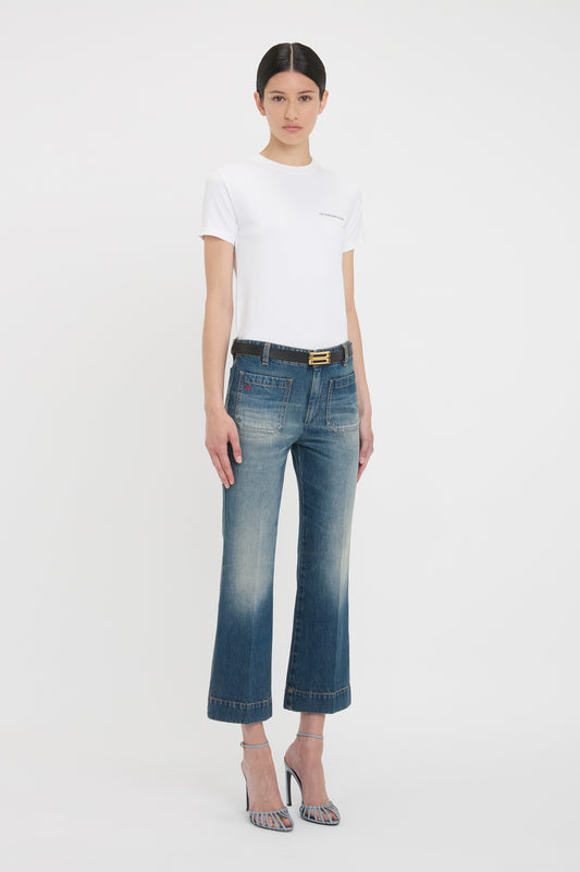 Cropped Kick Alina High Waisted Jean In Pale Blue Wash