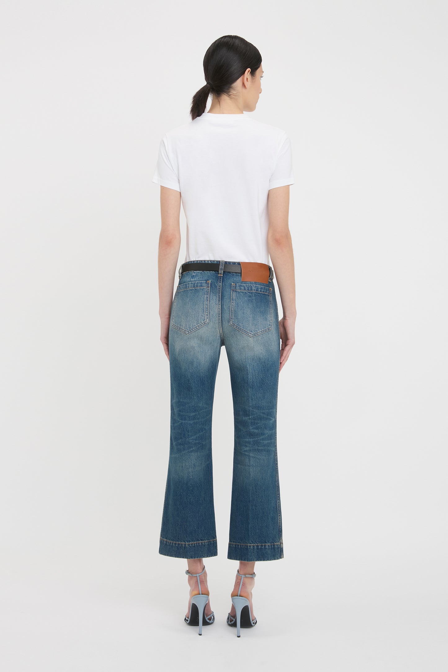 Cropped Kick Alina High Waisted Jean In Pale Blue Wash