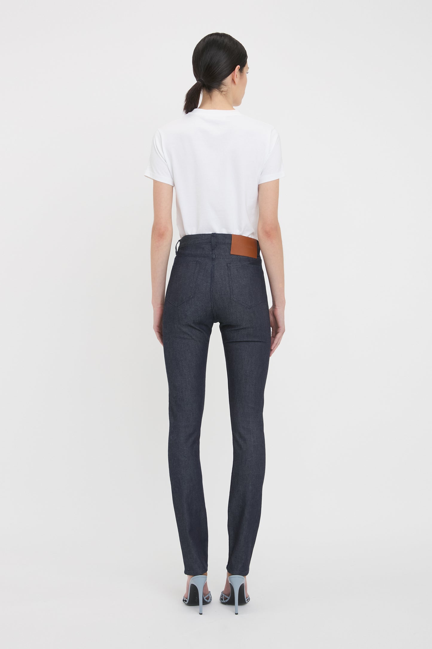 High Waisted Skinny Jean In Dark Indigo Raw