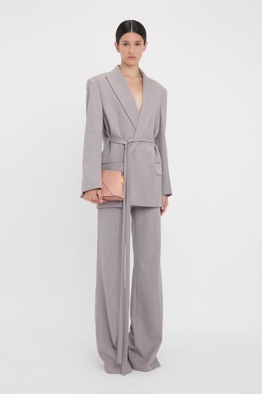 Tailored Belted Jacket In Quartz