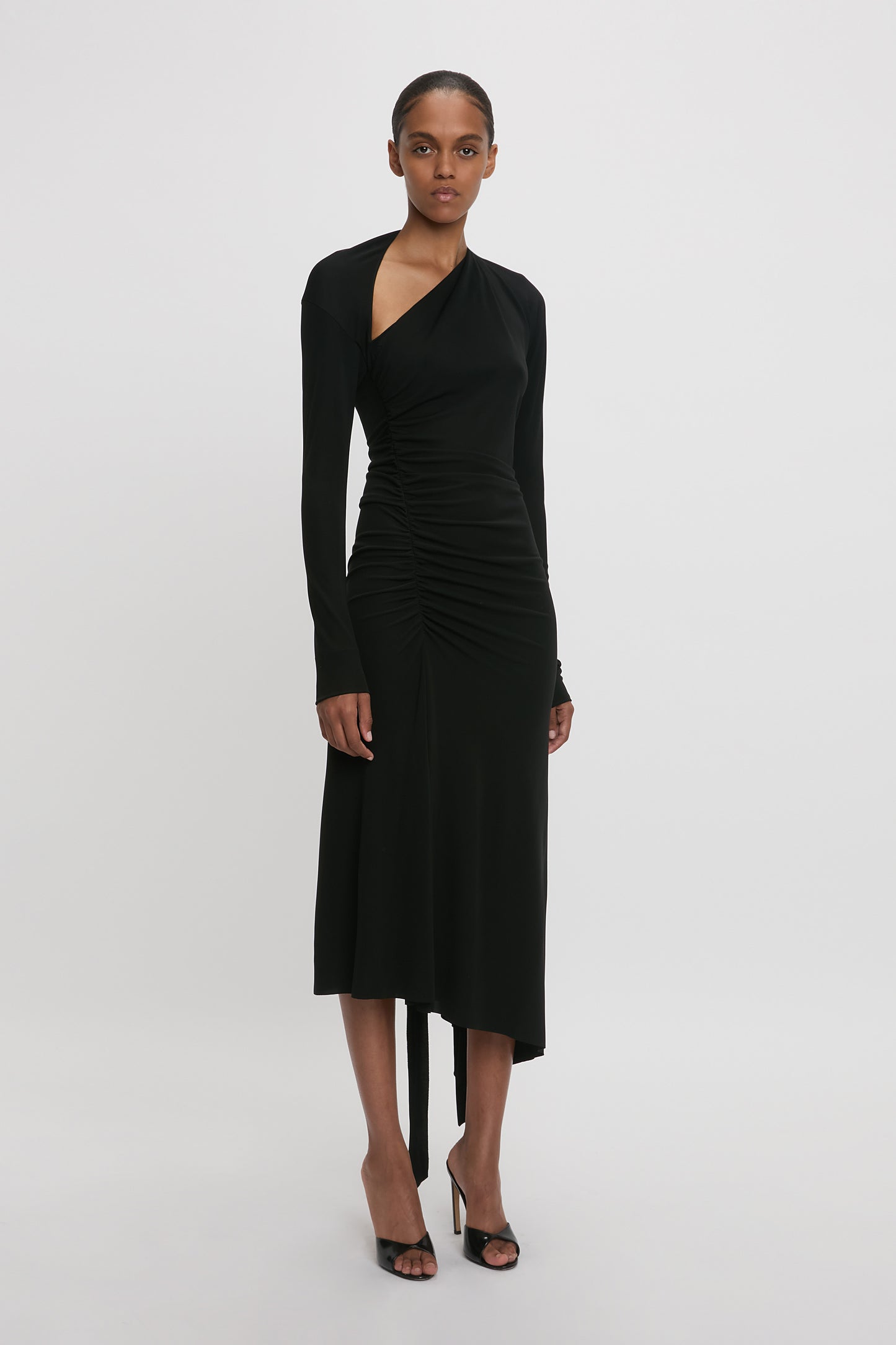 Black dress midi length best sale