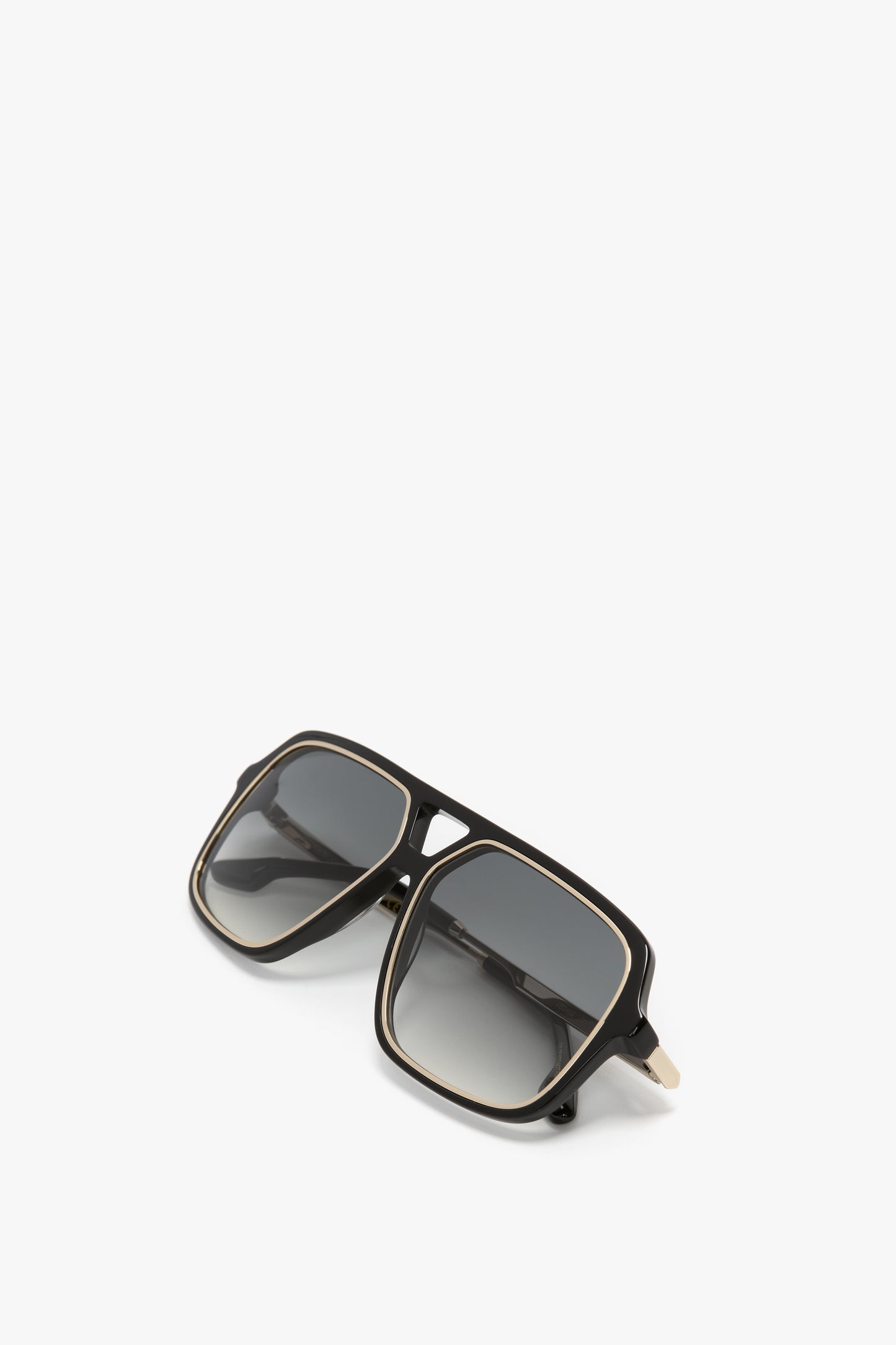 Double Bridge Aviator Sunglasses In Black