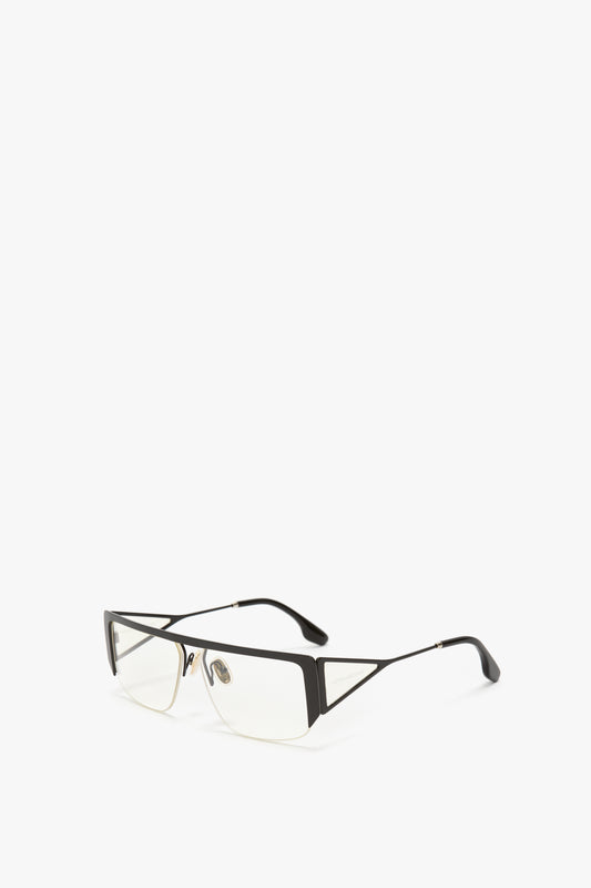 Flat Top Rectangular Opticals In Black