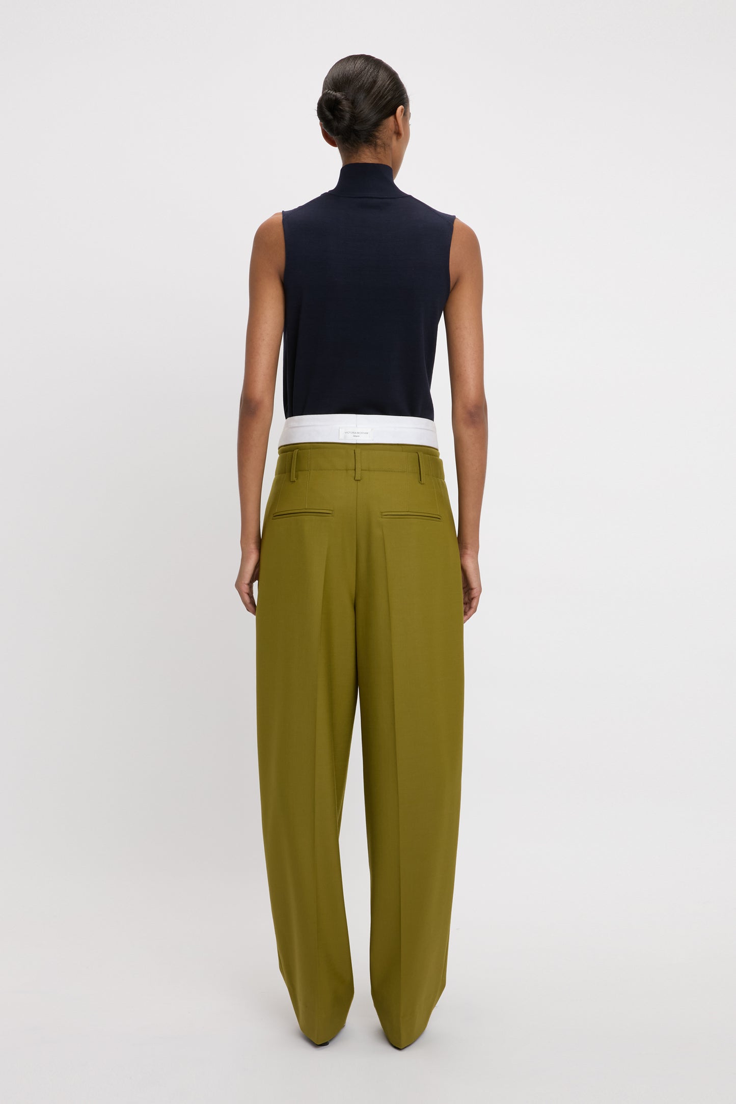 Double Waistband Trouser In Willow