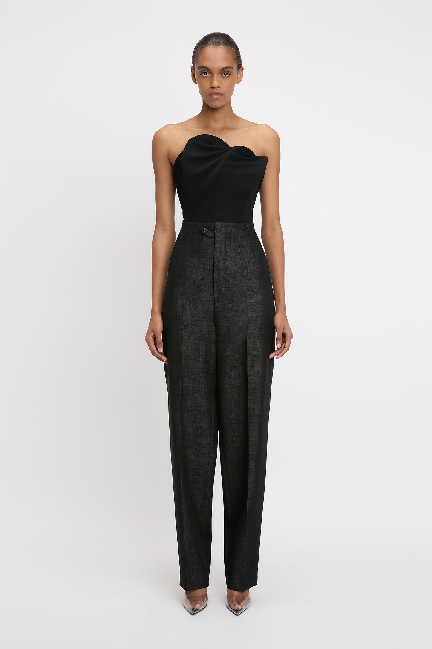 Corset Detail Trouser In Black