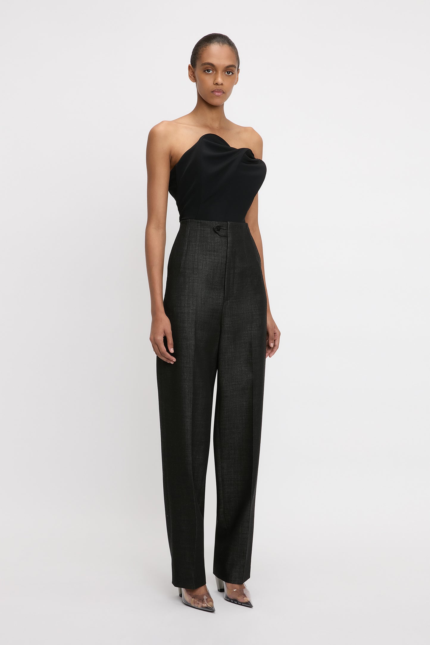 Corset Detail Trouser In Black