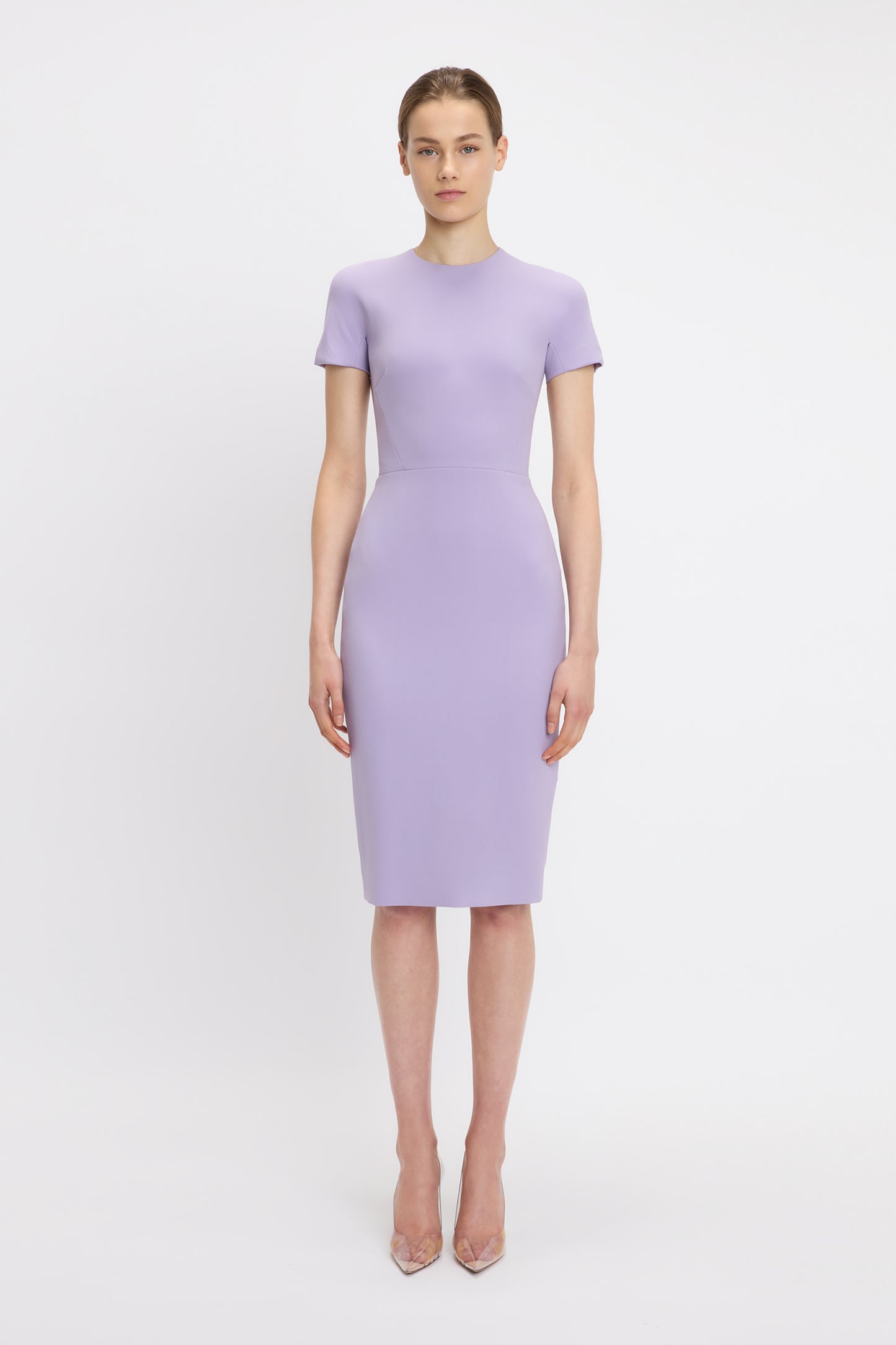 T-Shirt Fitted Dress In Lilac