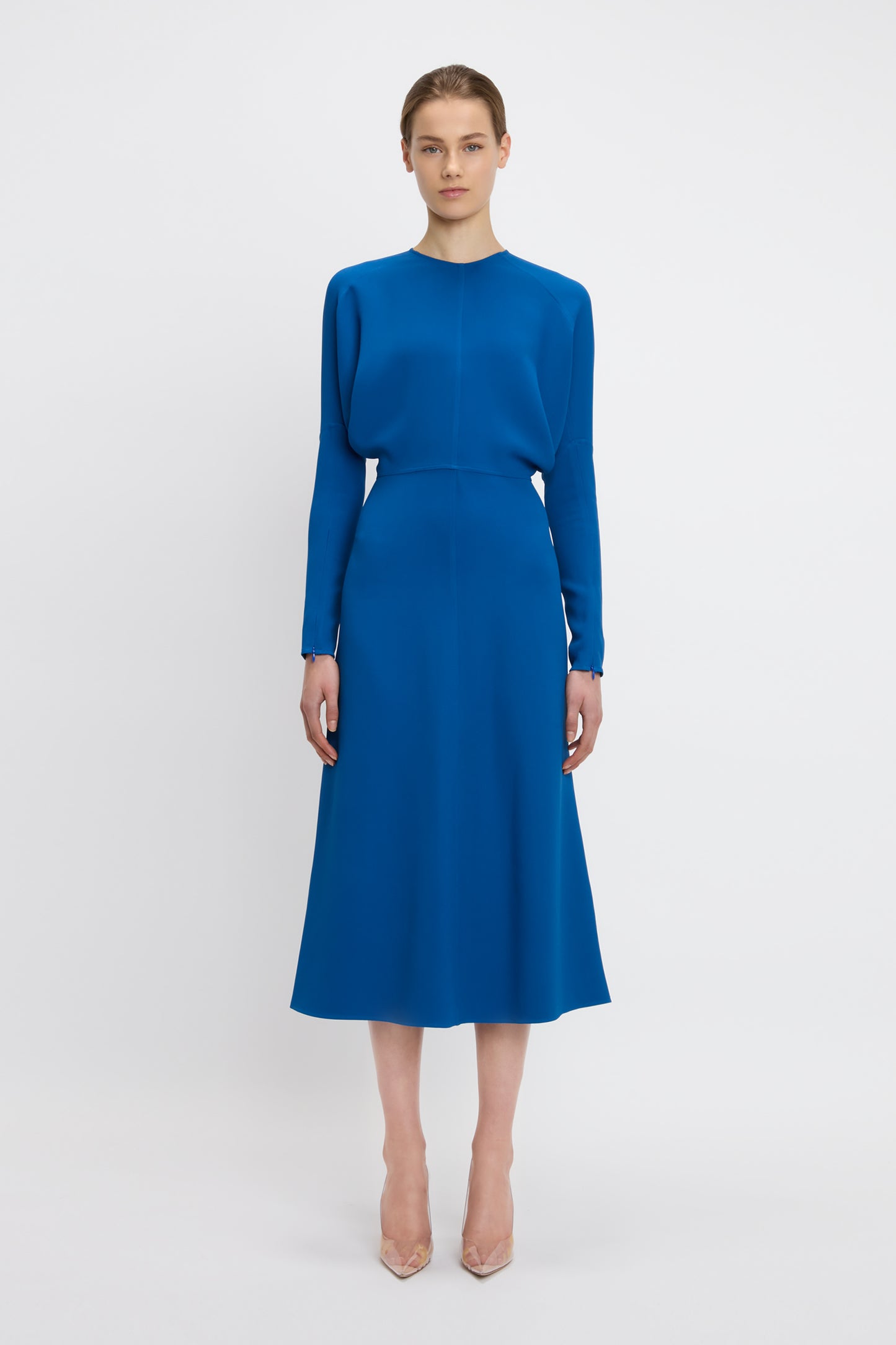 Dolman Midi Dress In Sapphire Blue