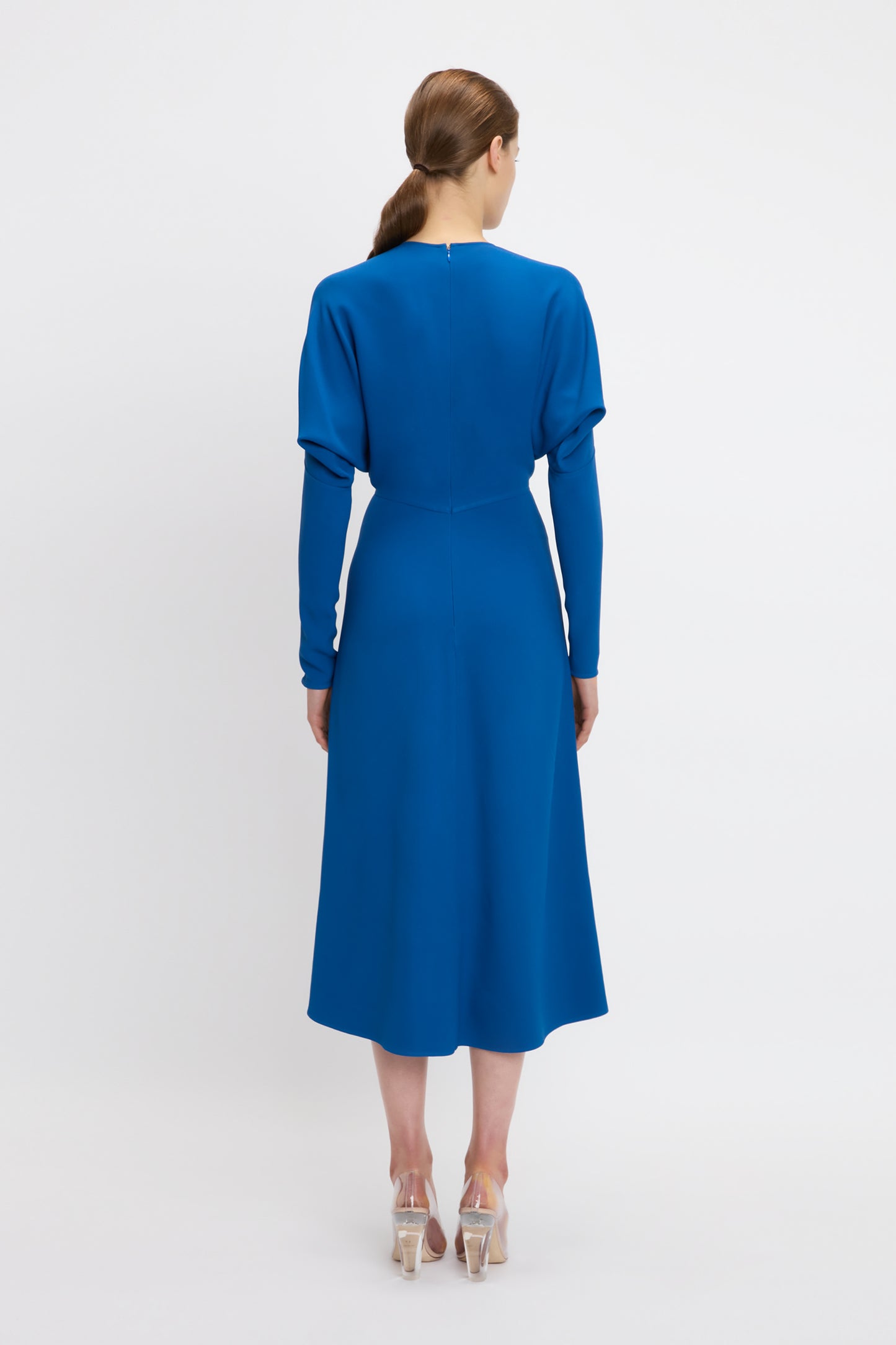 Dolman Midi Dress In Sapphire Blue