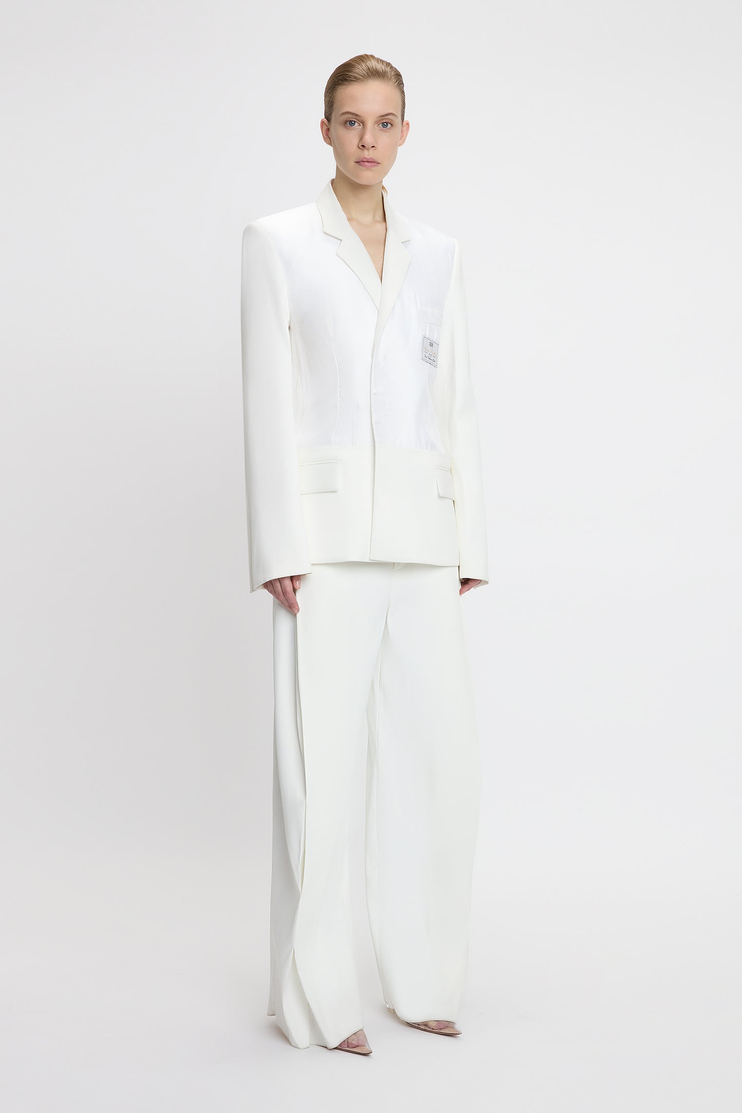 Fluid Panel Jacket In Ivory