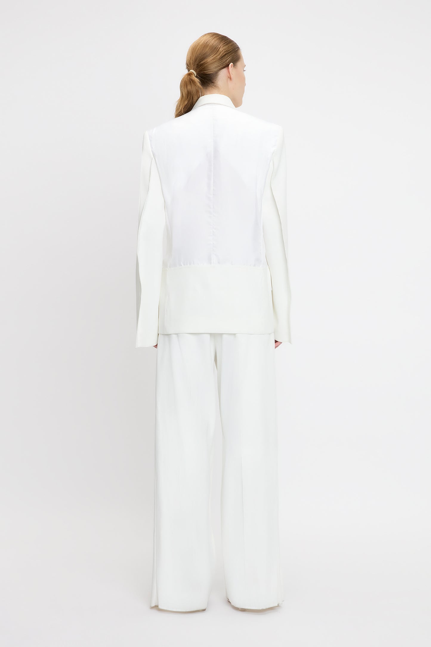 Fluid Panel Jacket In Ivory