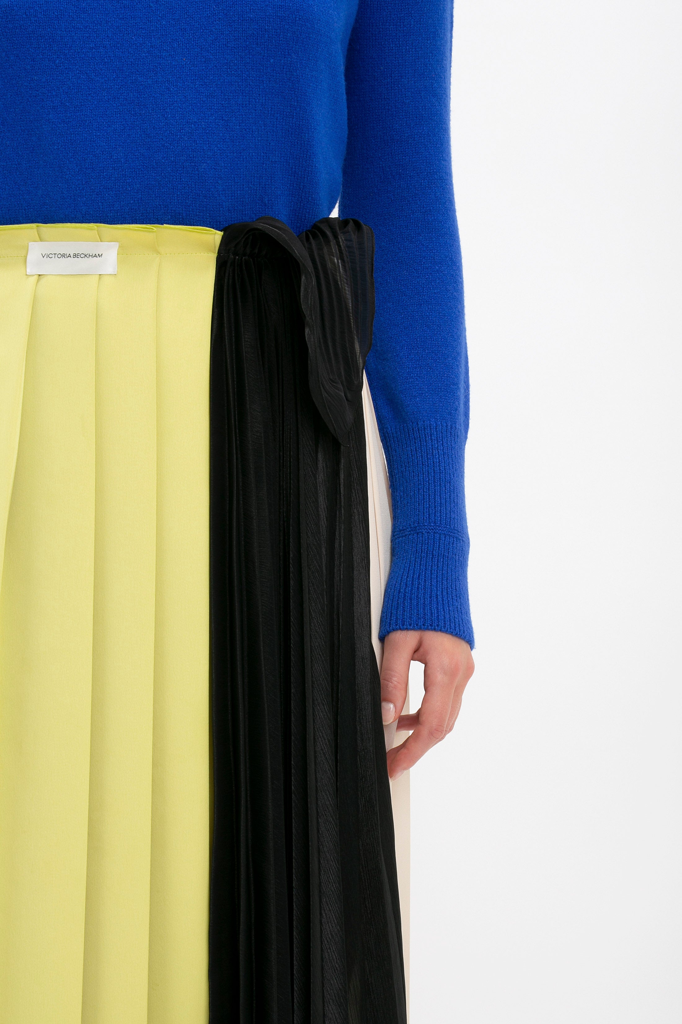 Pleated Layer Asymmetric Skirt In Multi – Victoria Beckham UK