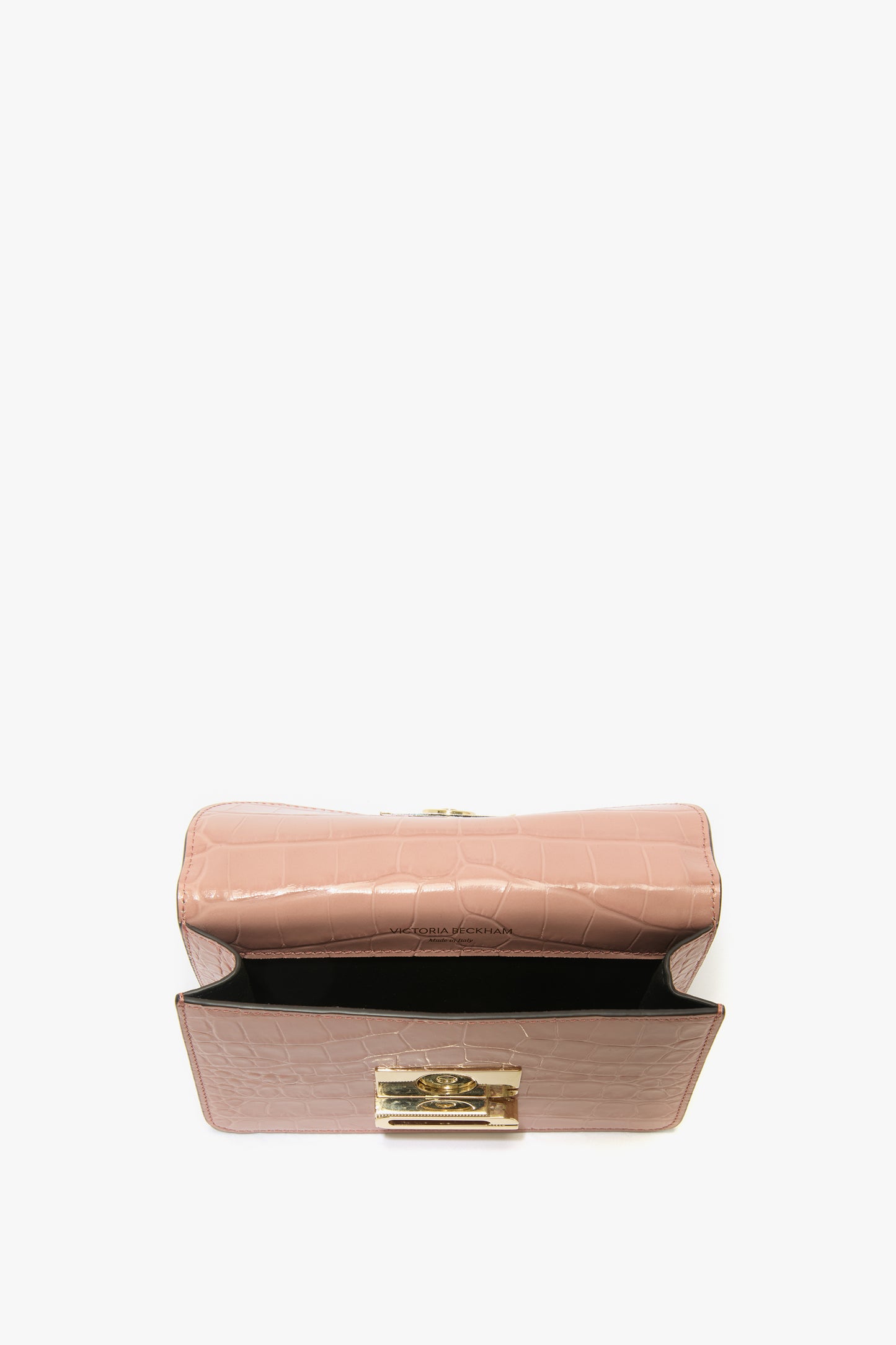 Nano Dorian Wristlet In Blush Pink Croc Embossed Leather