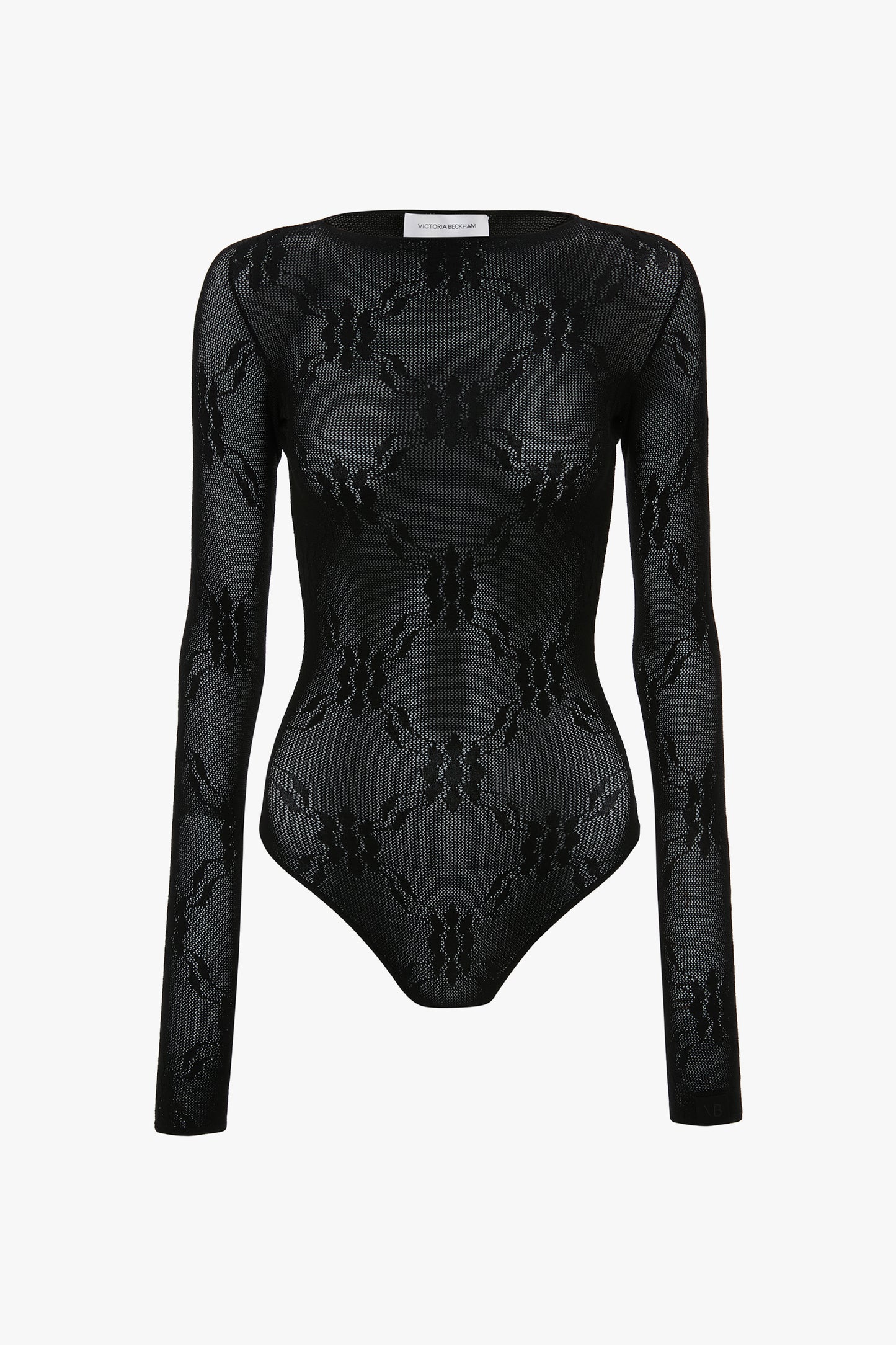 Long Sleeve Backless Bodysuit In Black