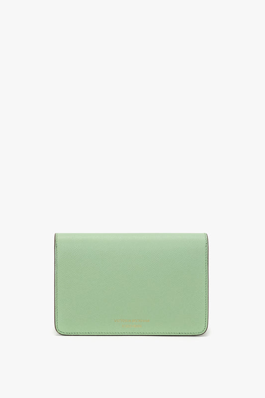 Nano Dorian Wristlet In Jade Grained Leather