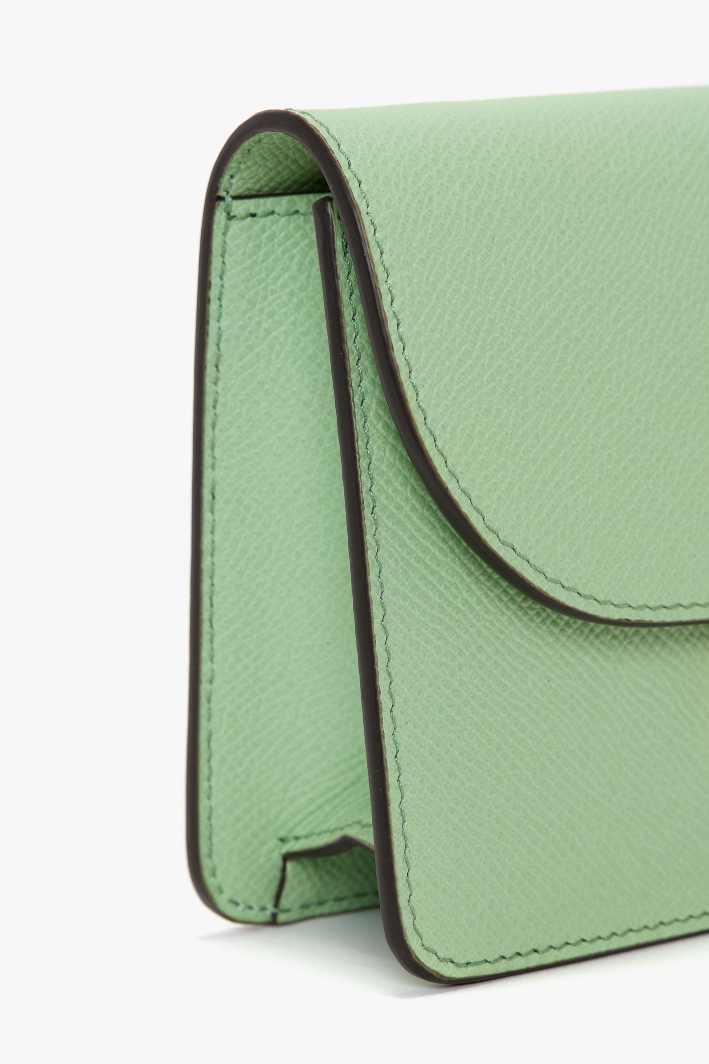 Nano Dorian Wristlet In Jade Grained Leather