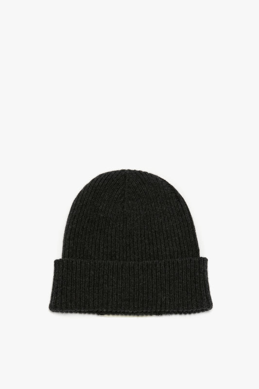 Logo Patch Beanie In Charcoal-Light Blue