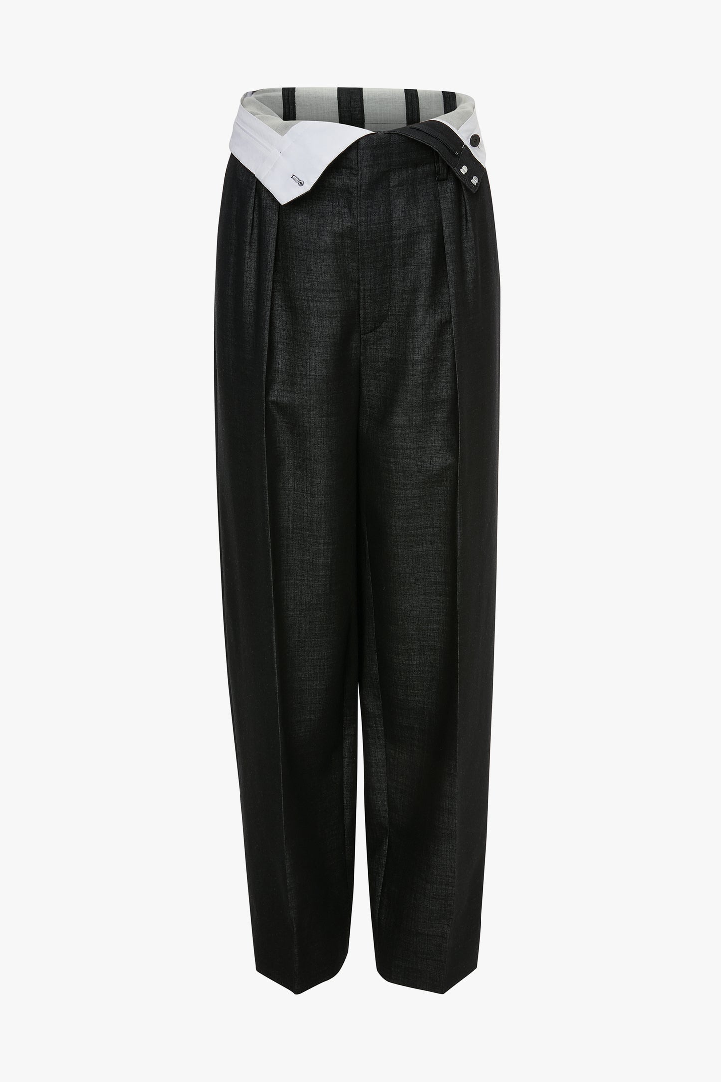 Double Waistband Trouser In Black