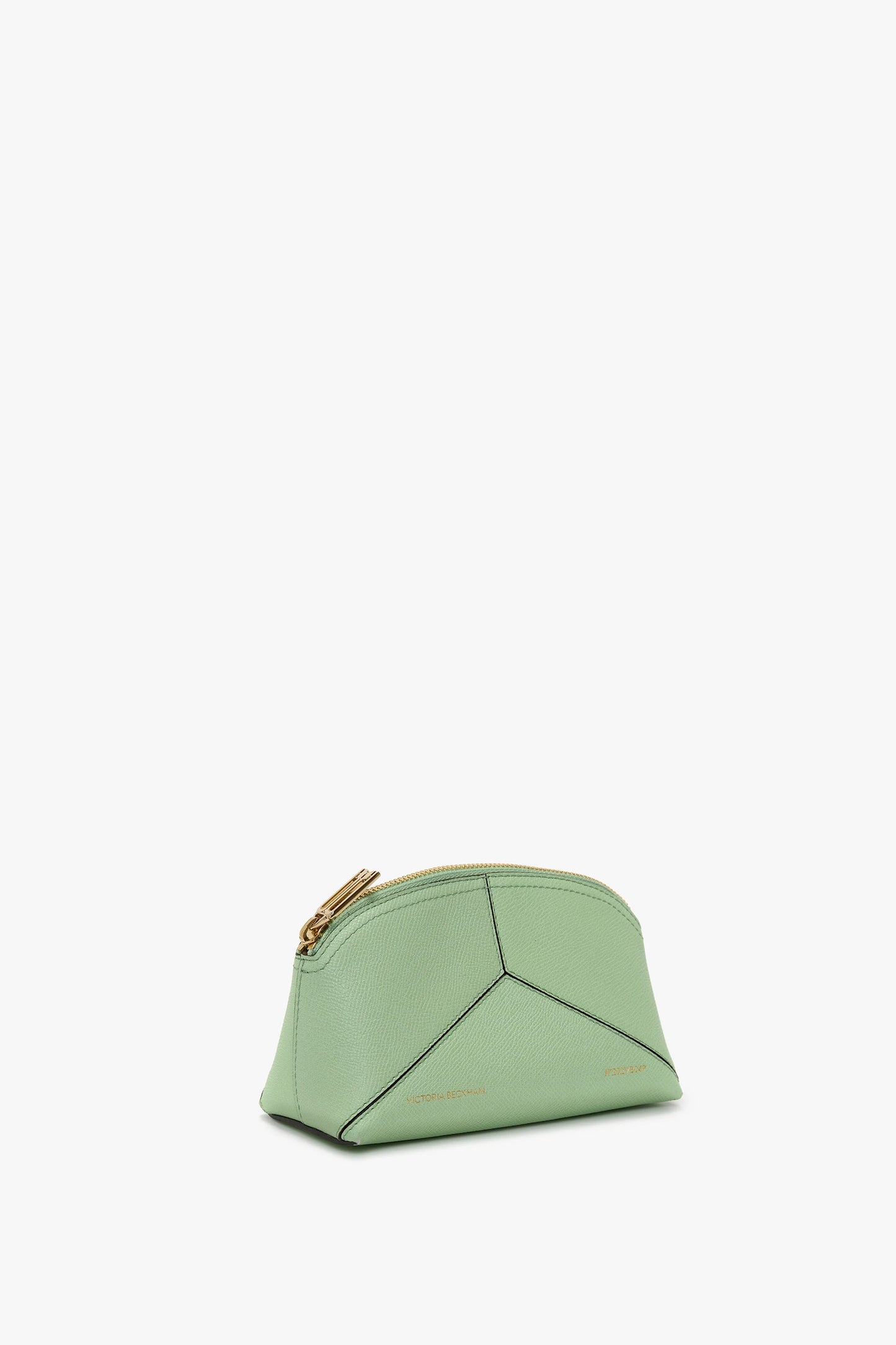 Victoria Mini Travel Pouch In Jade Grained Leather