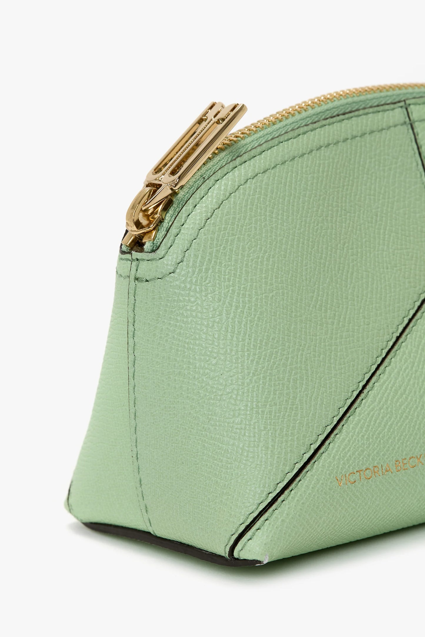 Victoria Mini Travel Pouch In Jade Grained Leather